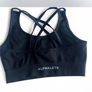 Alphalete Women's Strappy Black Sports Bra